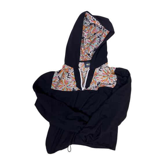 Maeve by Anthropologie Sweaters - Maeve Anthropologie Women’s XS Floral Quarter Zip Soft Drawstring‎ Sweatshirt